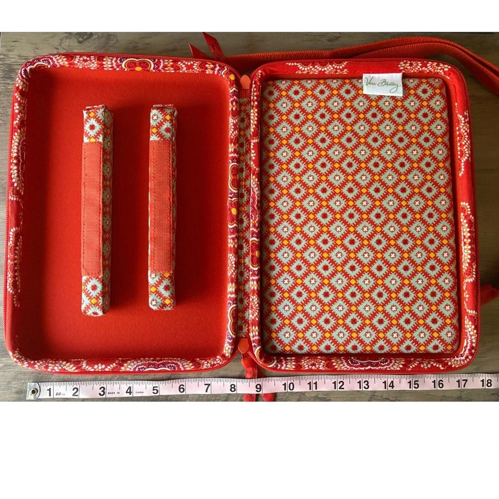 Vera Bradley Bohemian Quilted Tablet Laptop Case Paprika Crossbody Hardshell